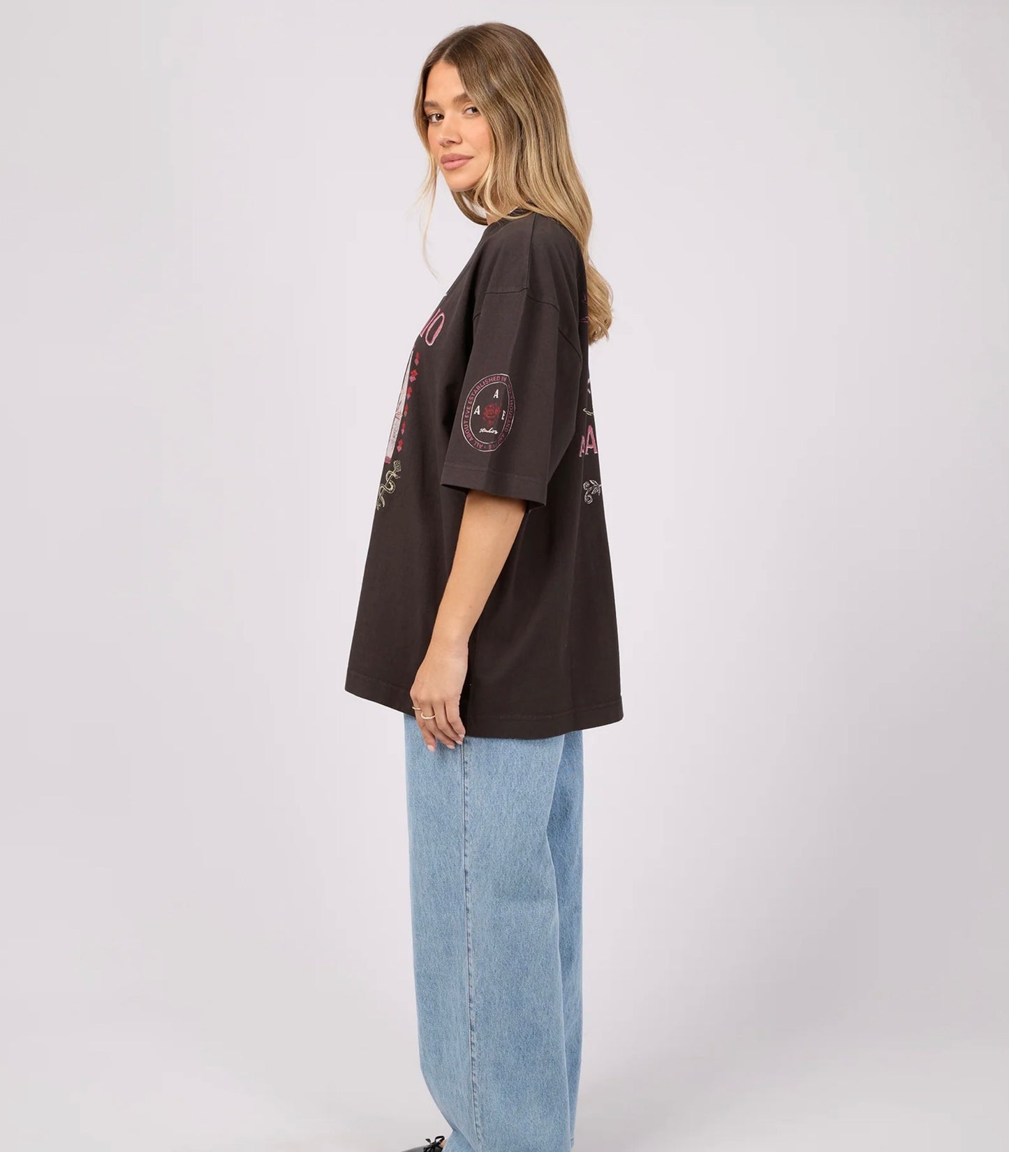 AURORA OVERSIZED TEE WASHED BLACK