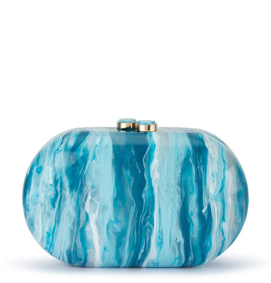 MAEVE MARBLE CLUTCH - Blue