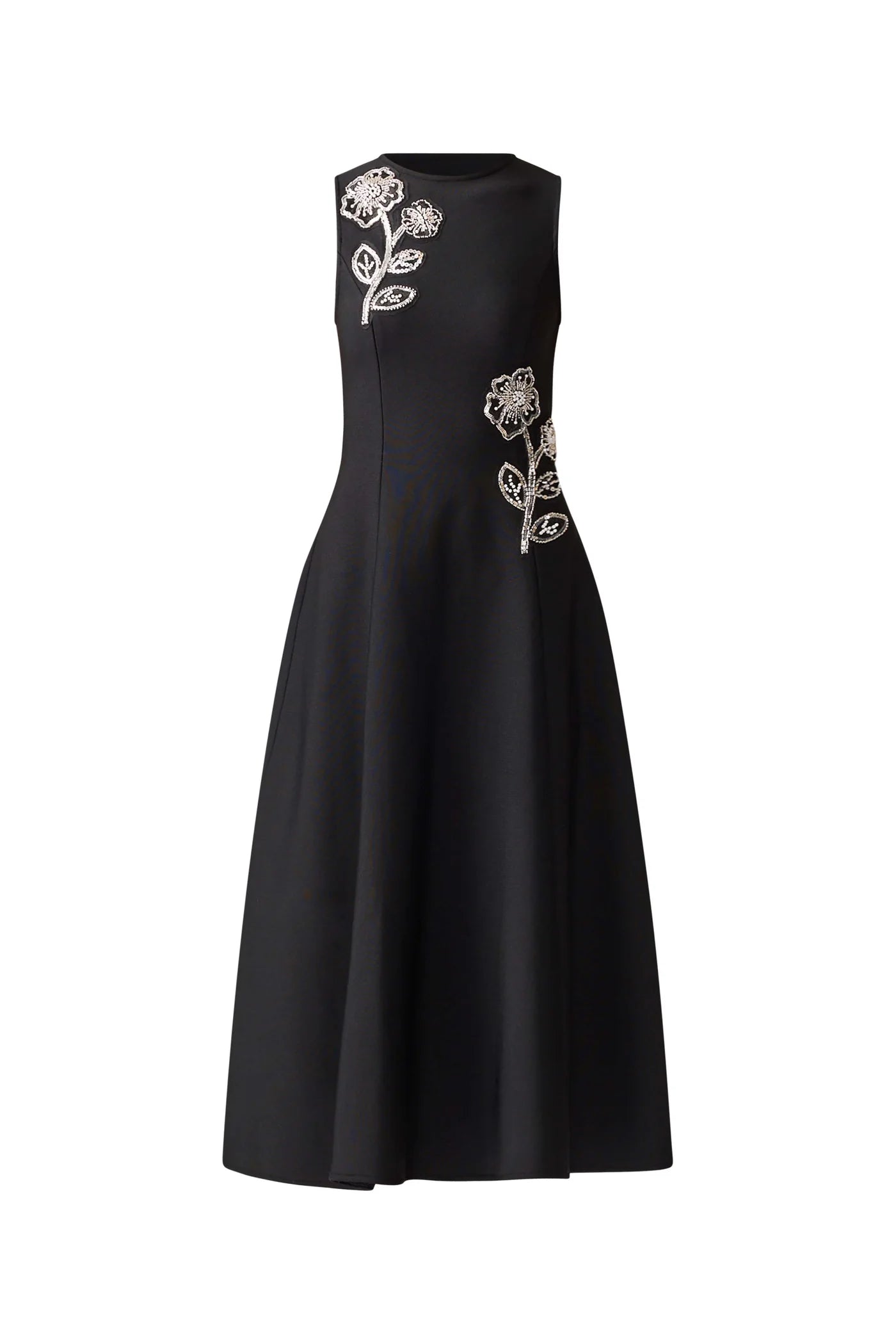 Soleil A-Line Midi Dress - Black