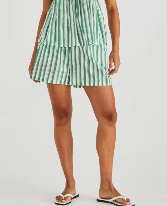 SERAPHINA SHORTS - GREEN STRIPE