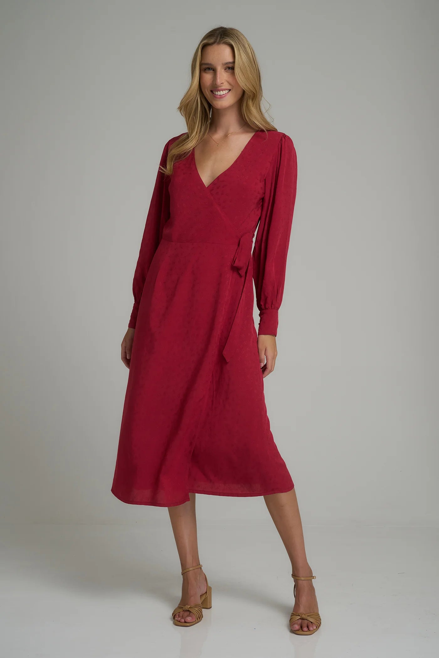 FOLKE WRAP DRESS - DARLINGTON FLORAL/CHERRY RED