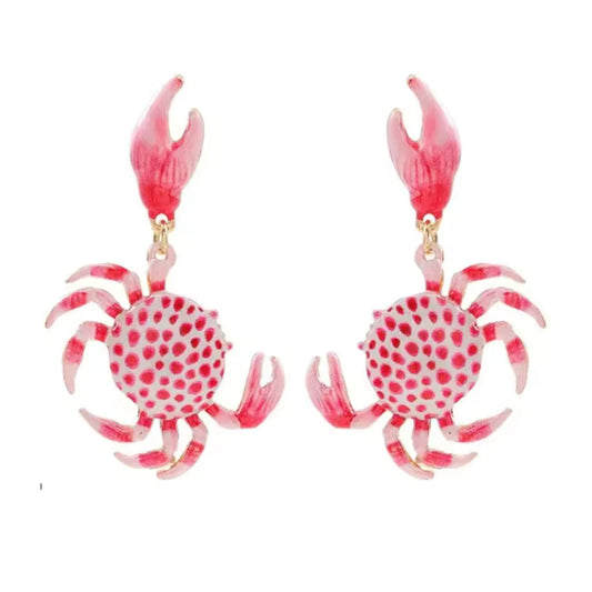 Crabbie Statement Earrings, Pink