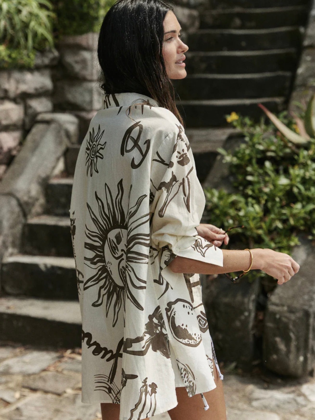 Nacida shirt Juanita print cream