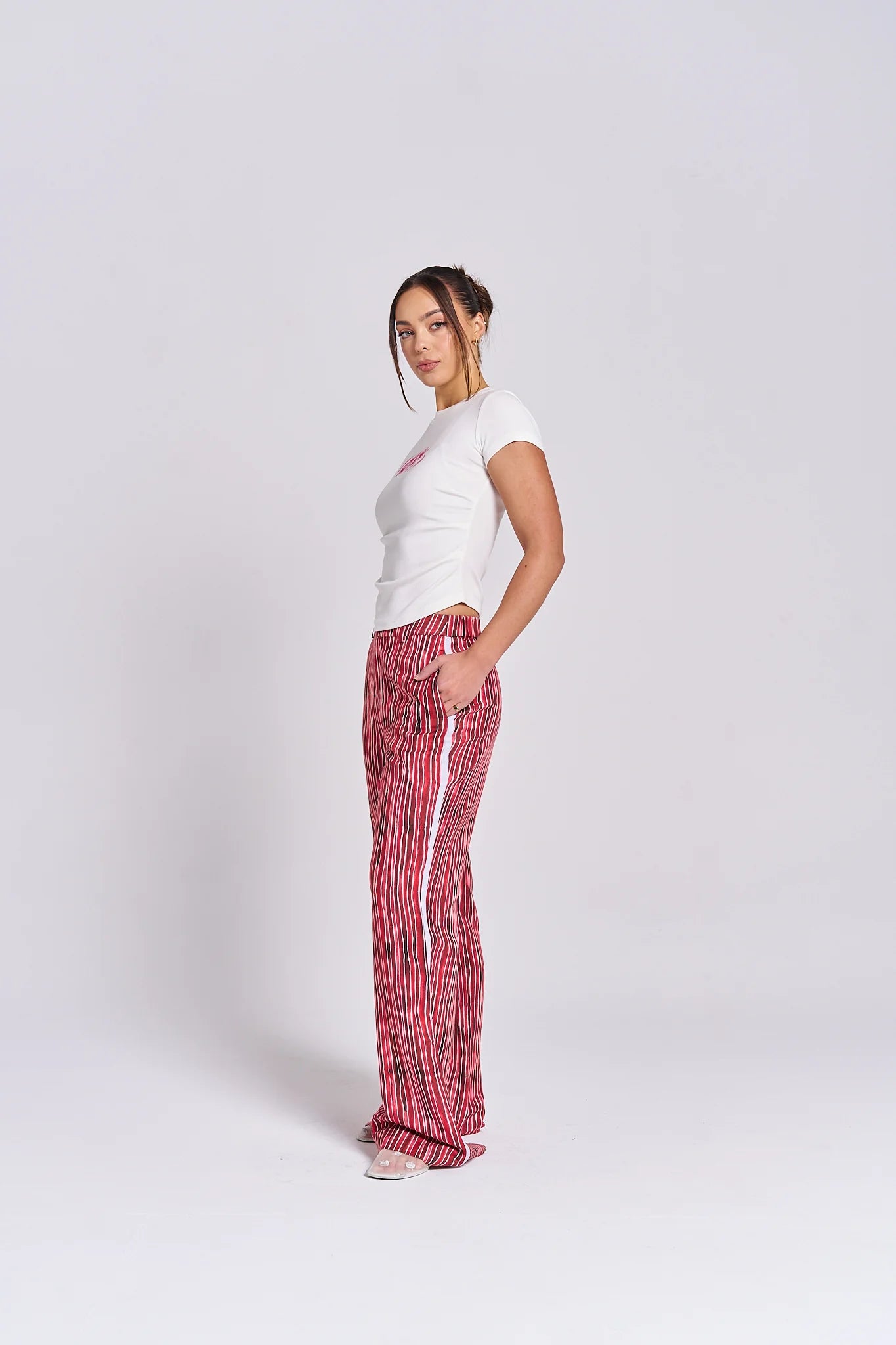 POMEGRANATE LINEN PANTS