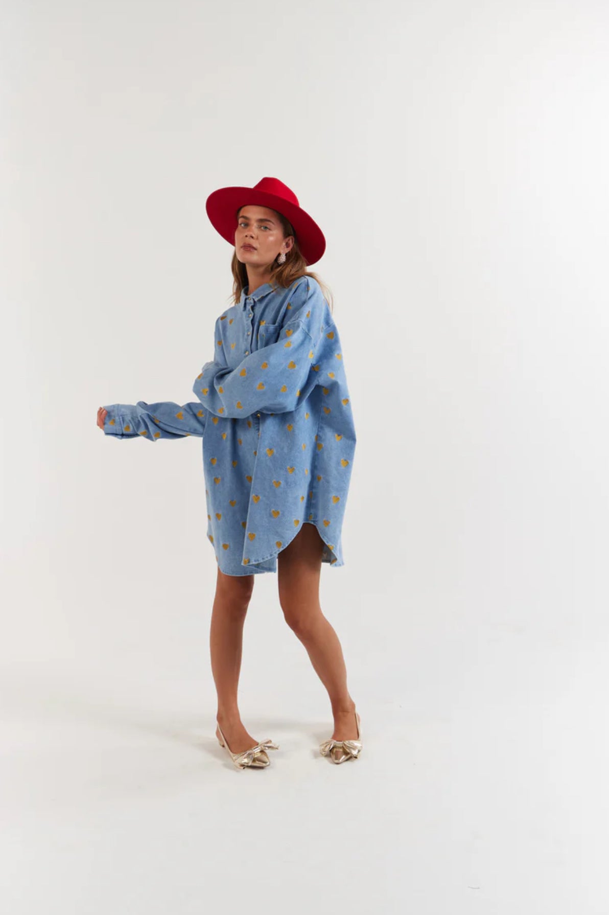 Clyde Shirt - Denim Hearts
