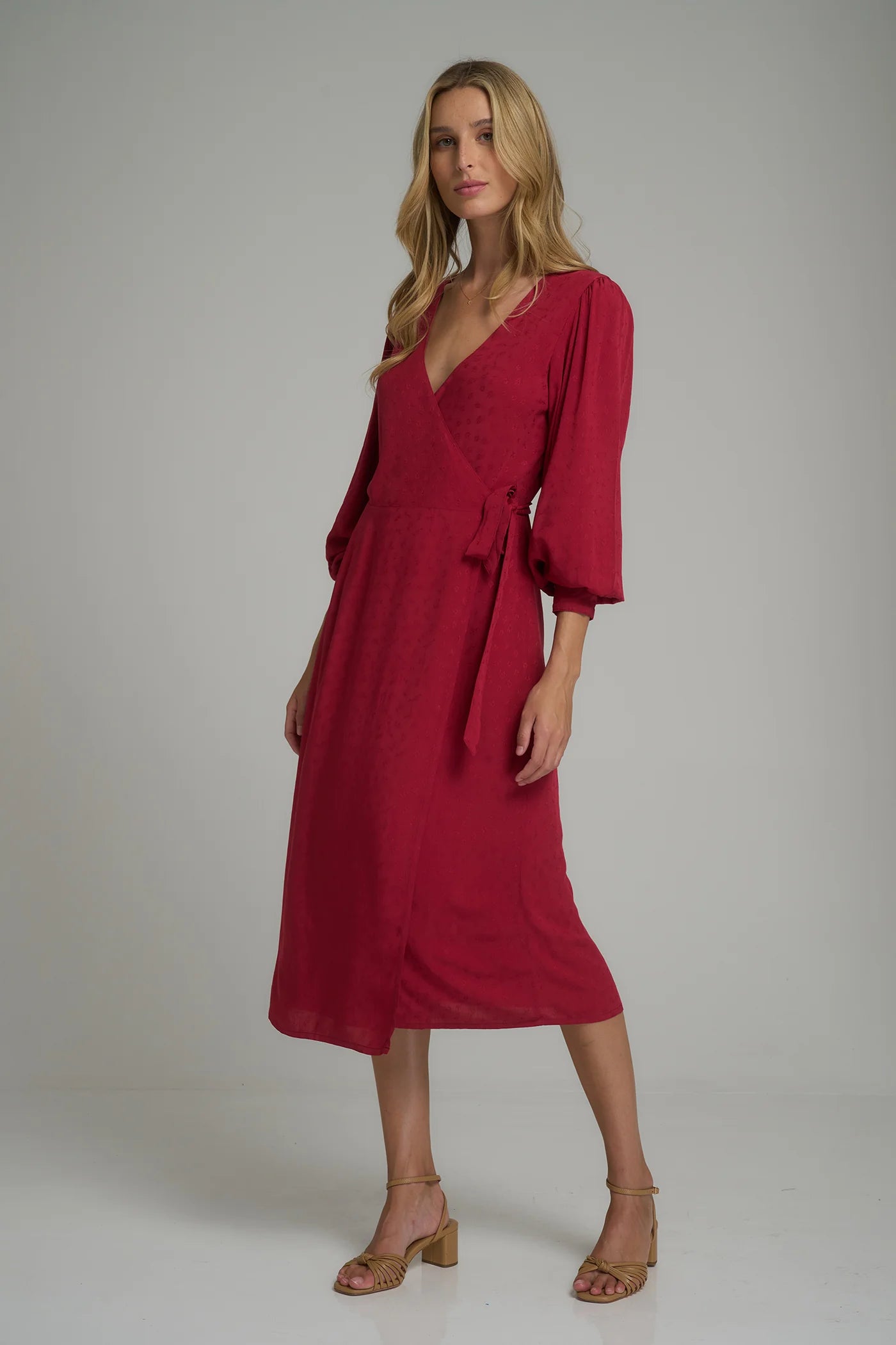 FOLKE WRAP DRESS - DARLINGTON FLORAL/CHERRY RED