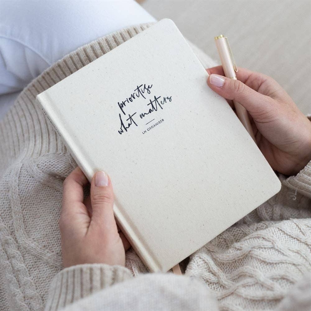 Day Organiser - White Marle - Prioritise What Matter (Daily)