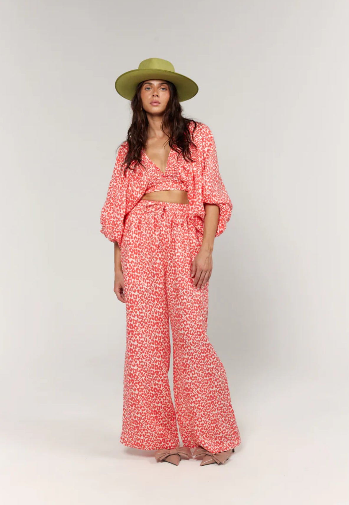 Juno Pant Coral Oat Leopard