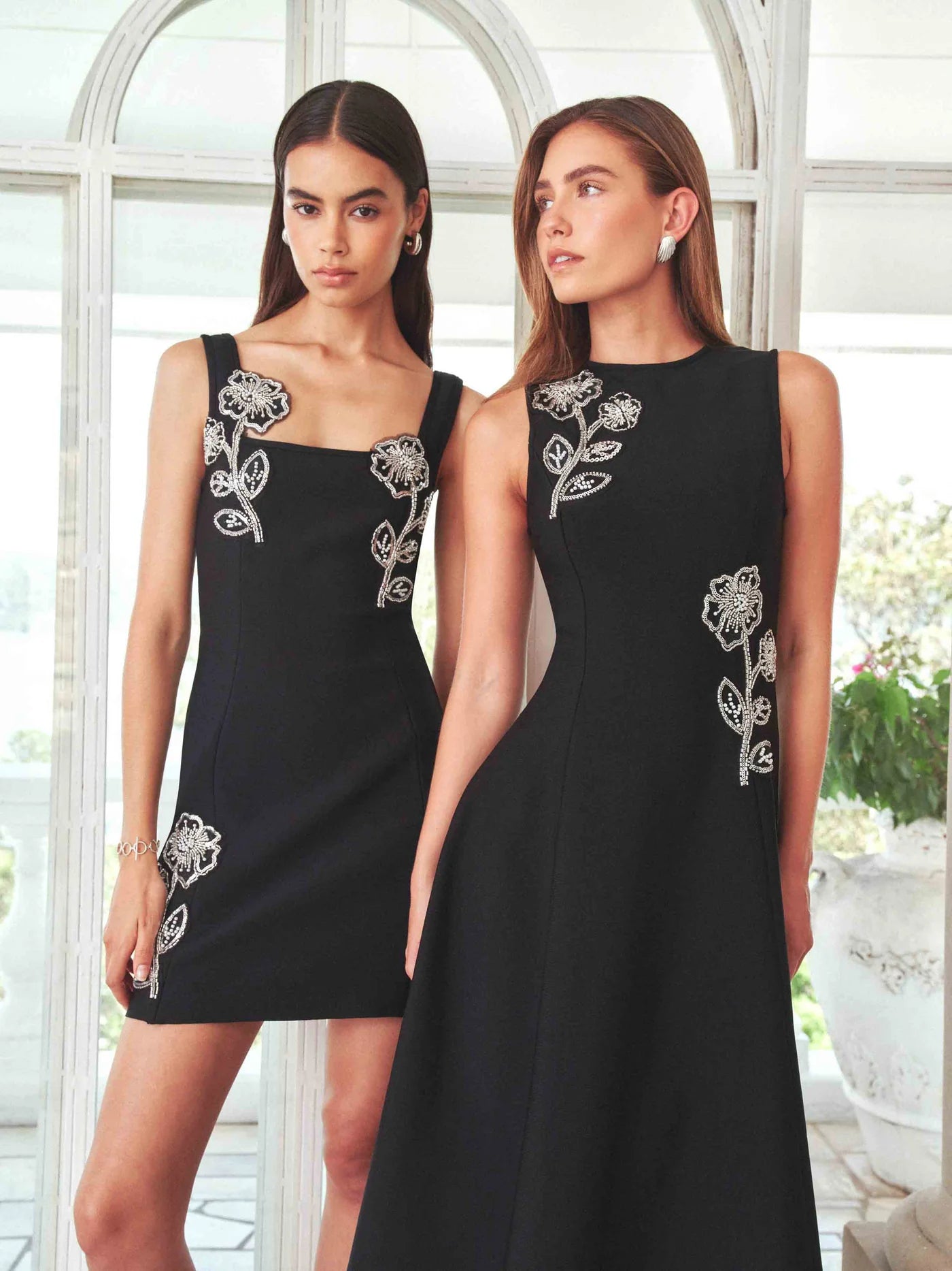 Soleil A-Line Midi Dress - Black