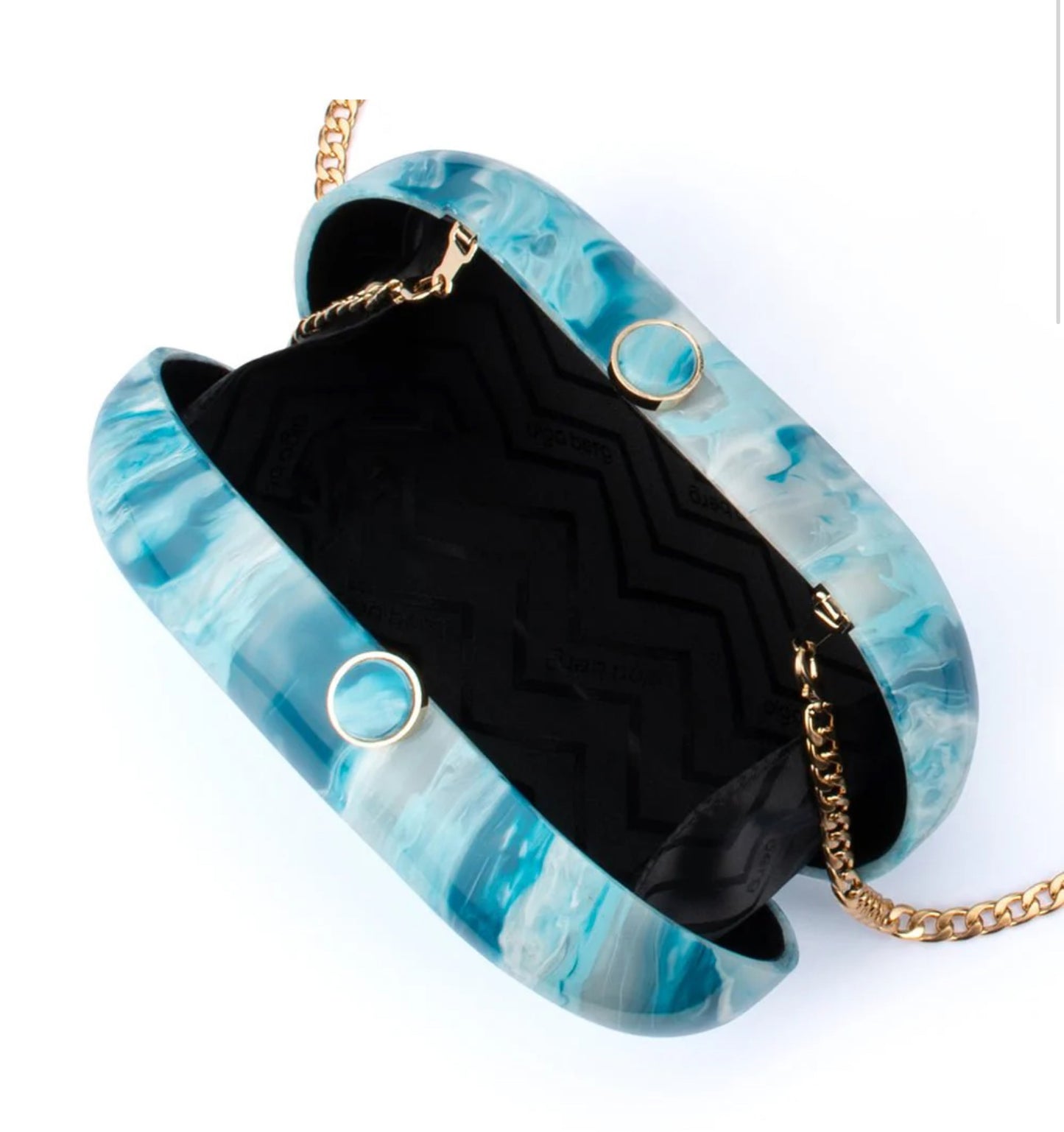 MAEVE MARBLE CLUTCH - Blue