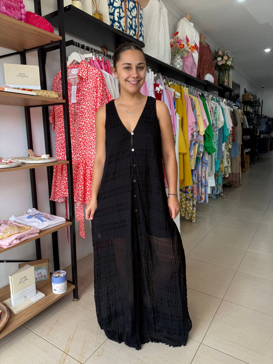 Camy Maxi Smock Dress - Black