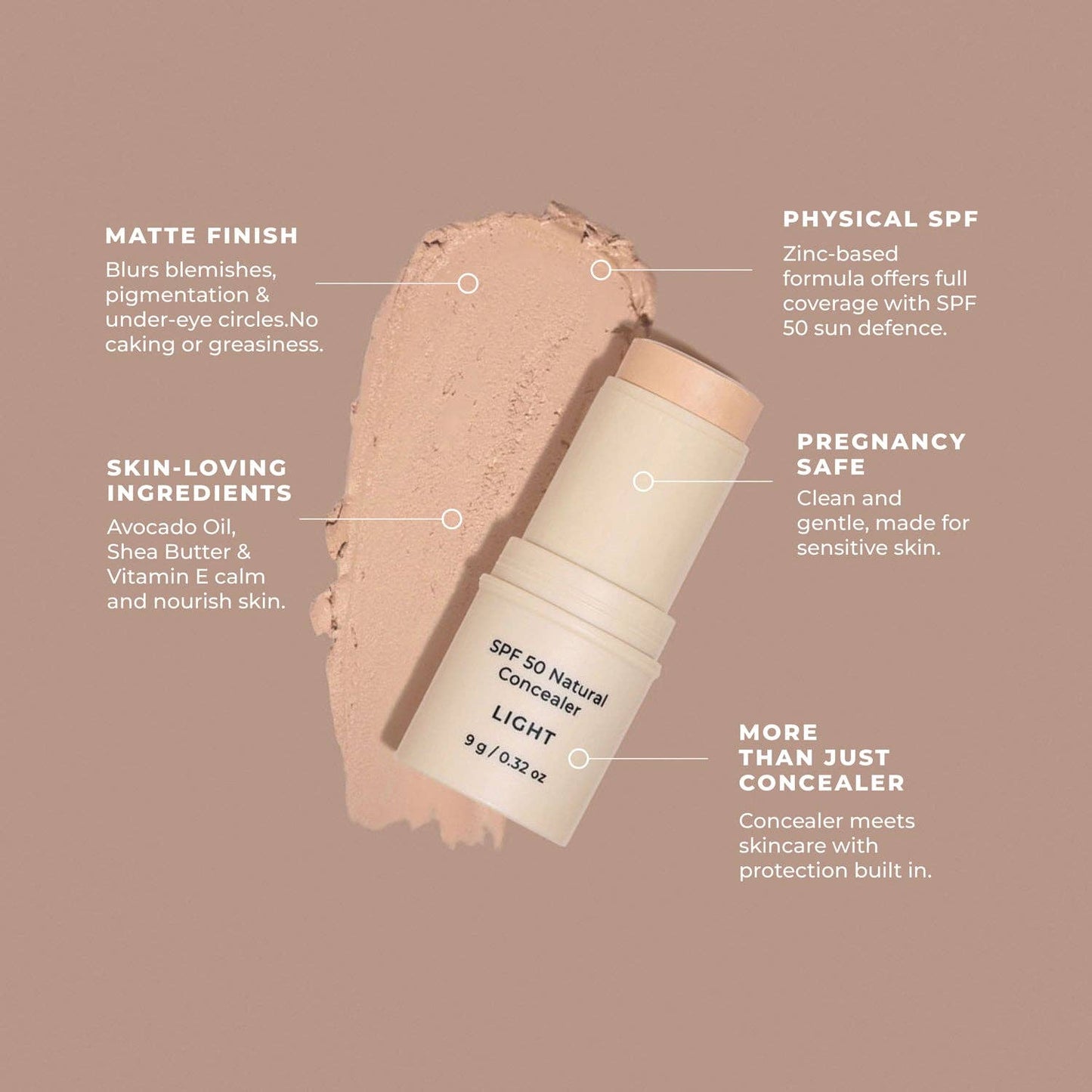 SPF 50 Natural Concealer: Light-Medium