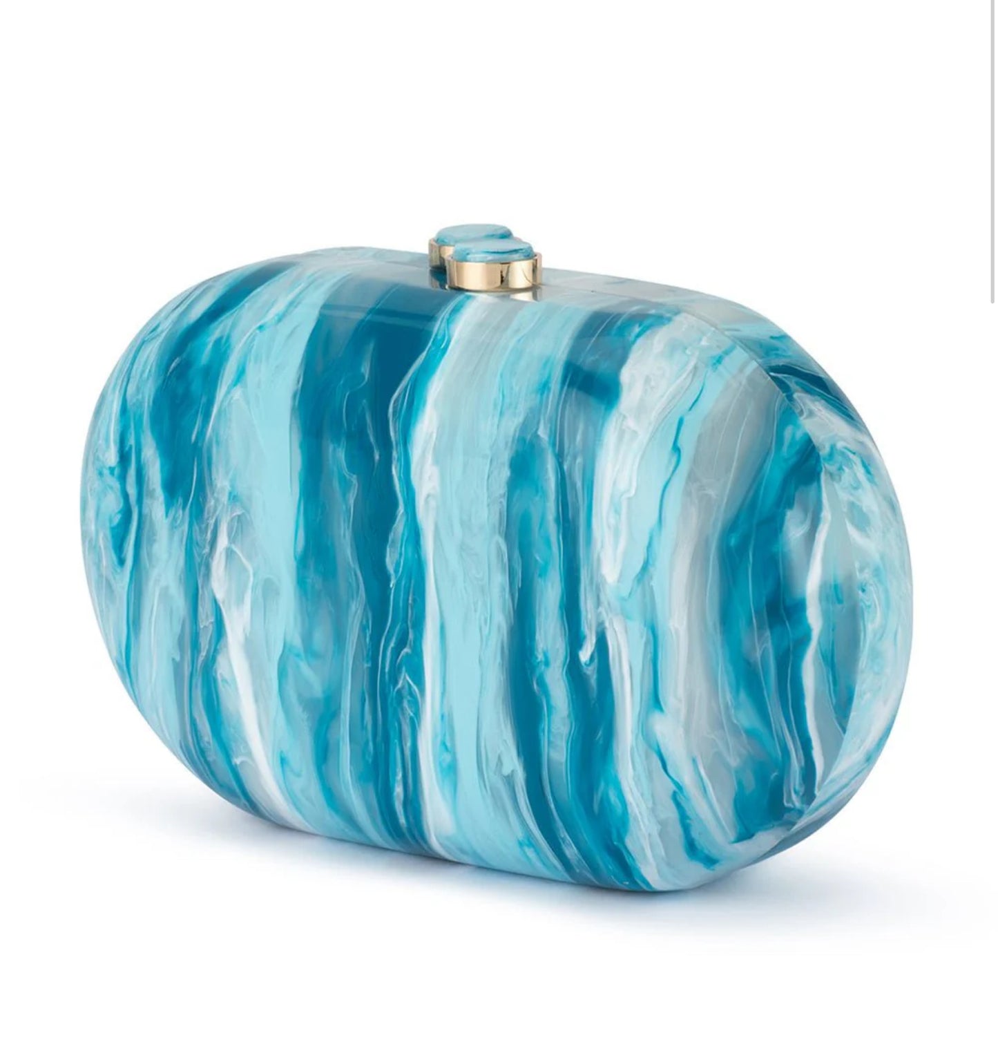 MAEVE MARBLE CLUTCH - Blue