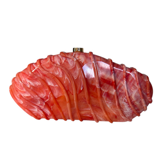 Coral Marble Acrylic Clutch