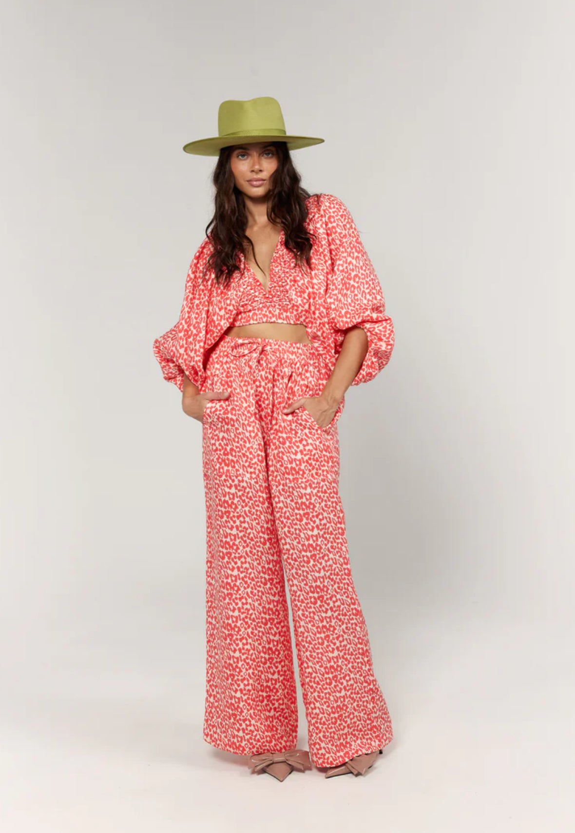 Juno Pant Coral Oat Leopard