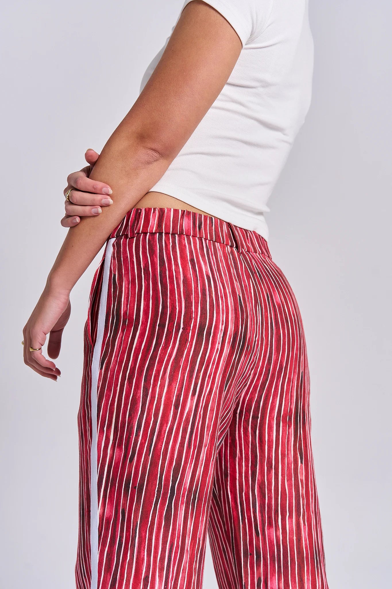 POMEGRANATE LINEN PANTS