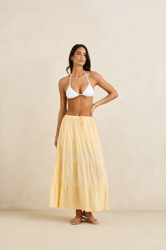 Classic Tiered Maxi Skirt Butter