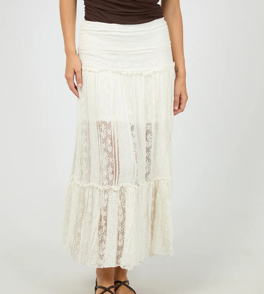 JESSIE MAXI SKIRT VINTAGE WHITE