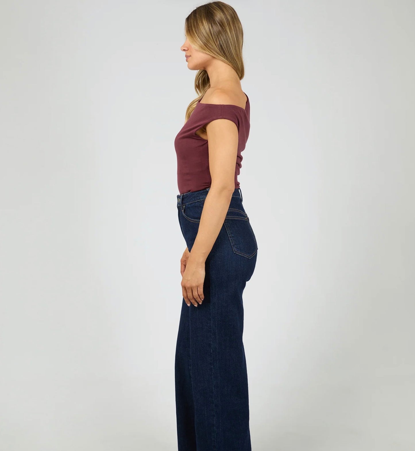 KYLIE OFF SHOULDER TOP BURGUNDY