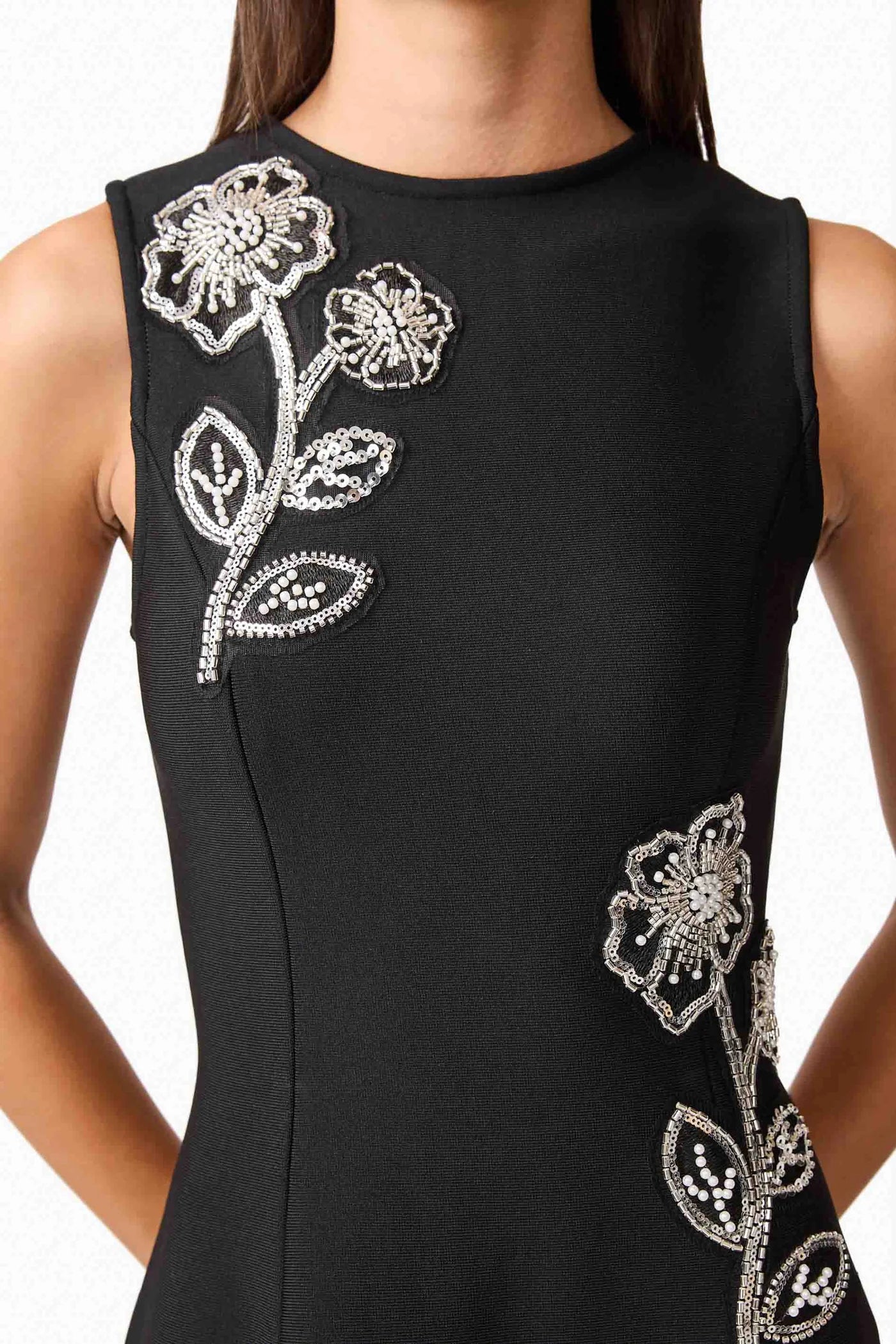 Soleil A-Line Midi Dress - Black