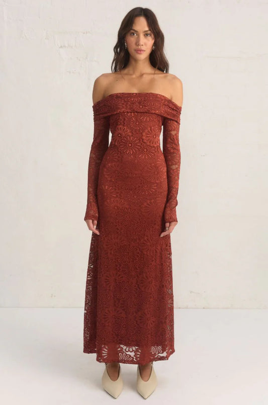 FLORA LACE DRESS WINE