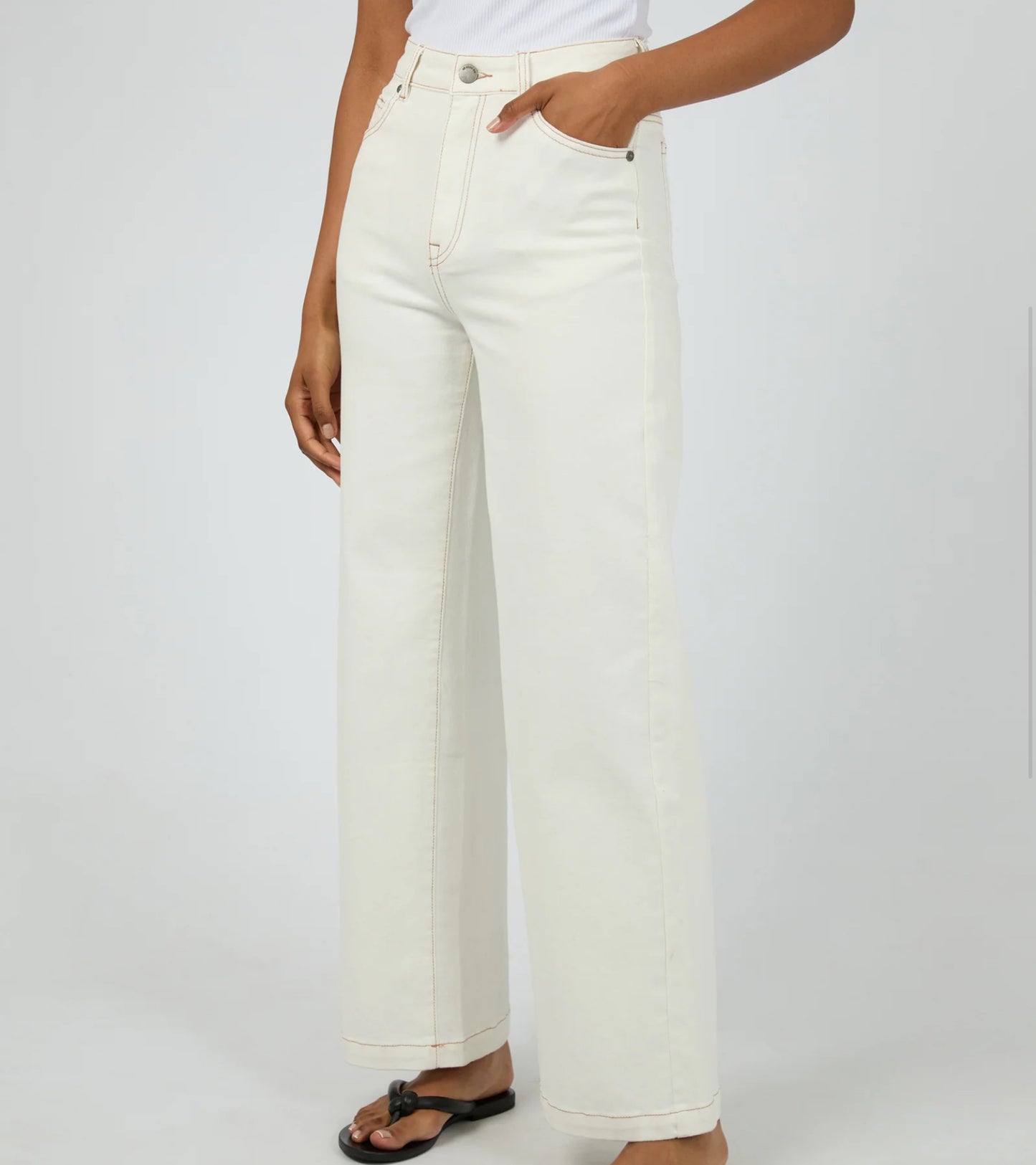 JACQUI WIDE LEG VINTAGE WHITE