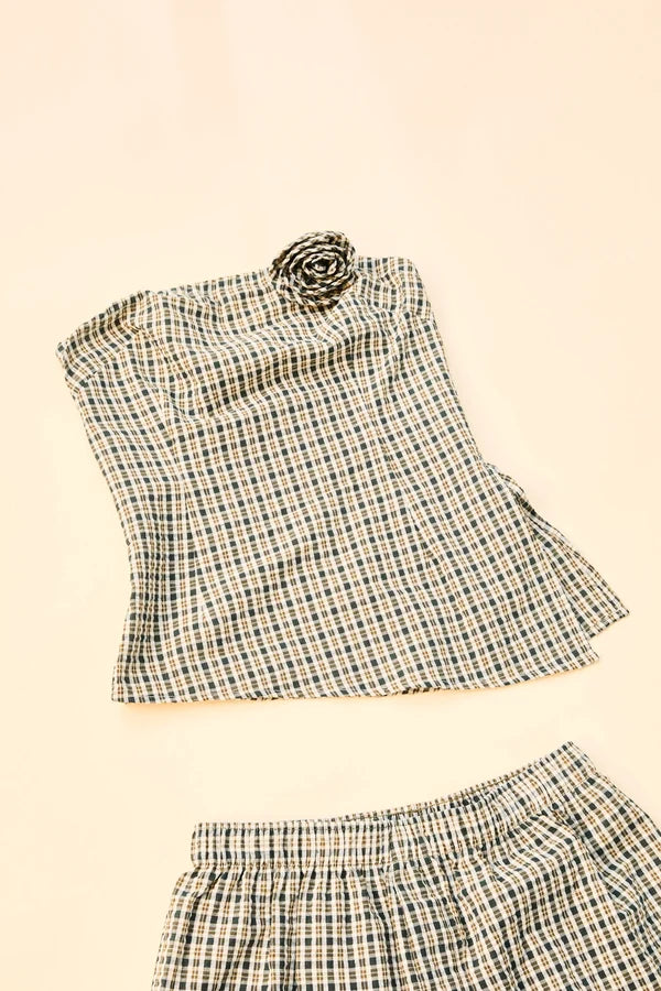 Lottie Check Top Brown