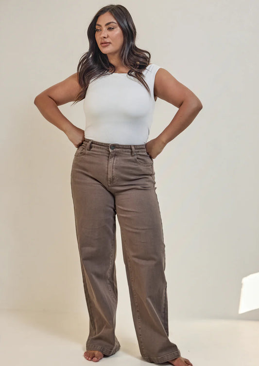 JACQUI WIDE LEG COCOA