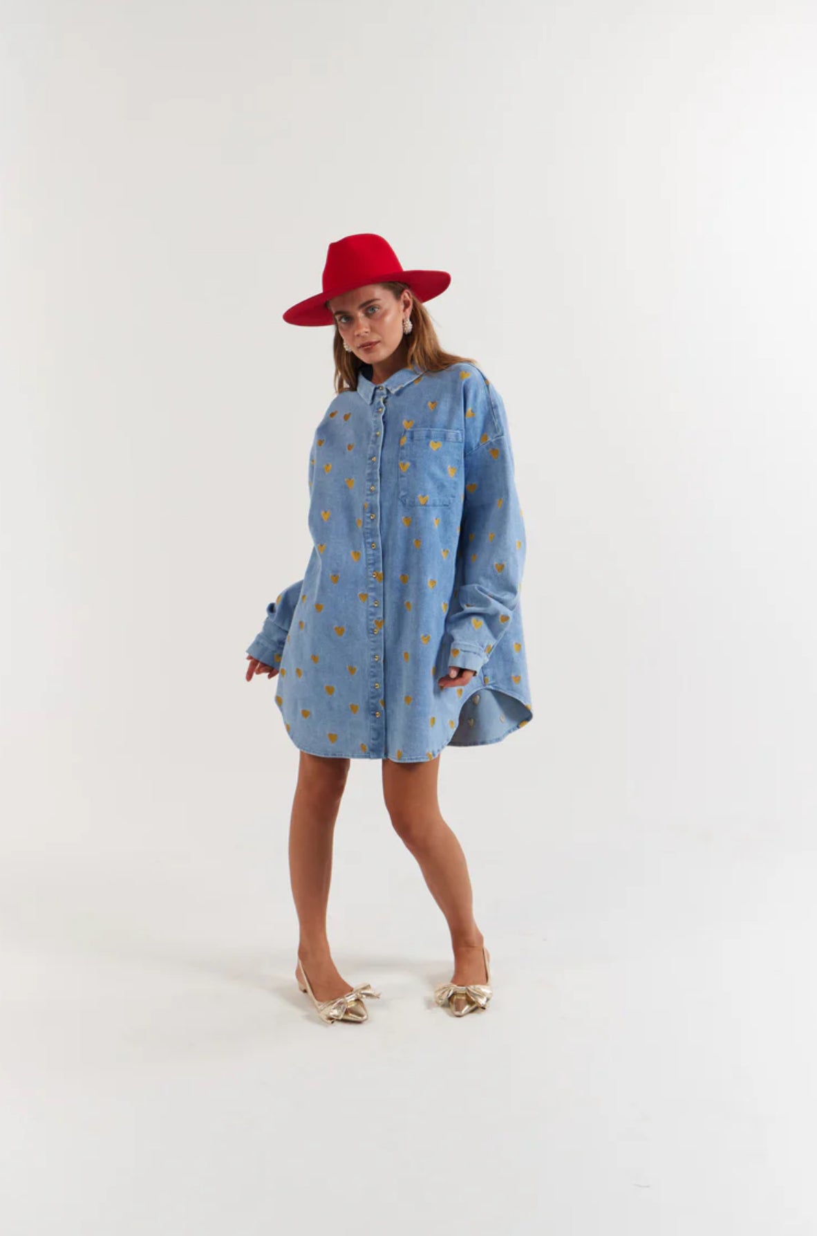 Clyde Shirt - Denim Hearts