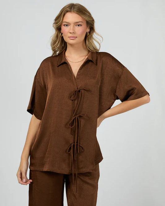 Gabriel Button Up Shirt - Brown