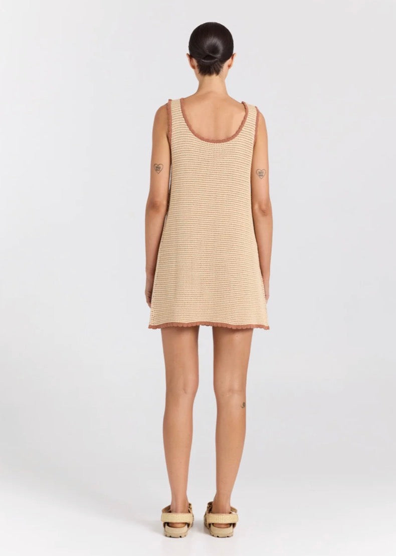 Palm Beach U Crochet Knit Dress - Sand