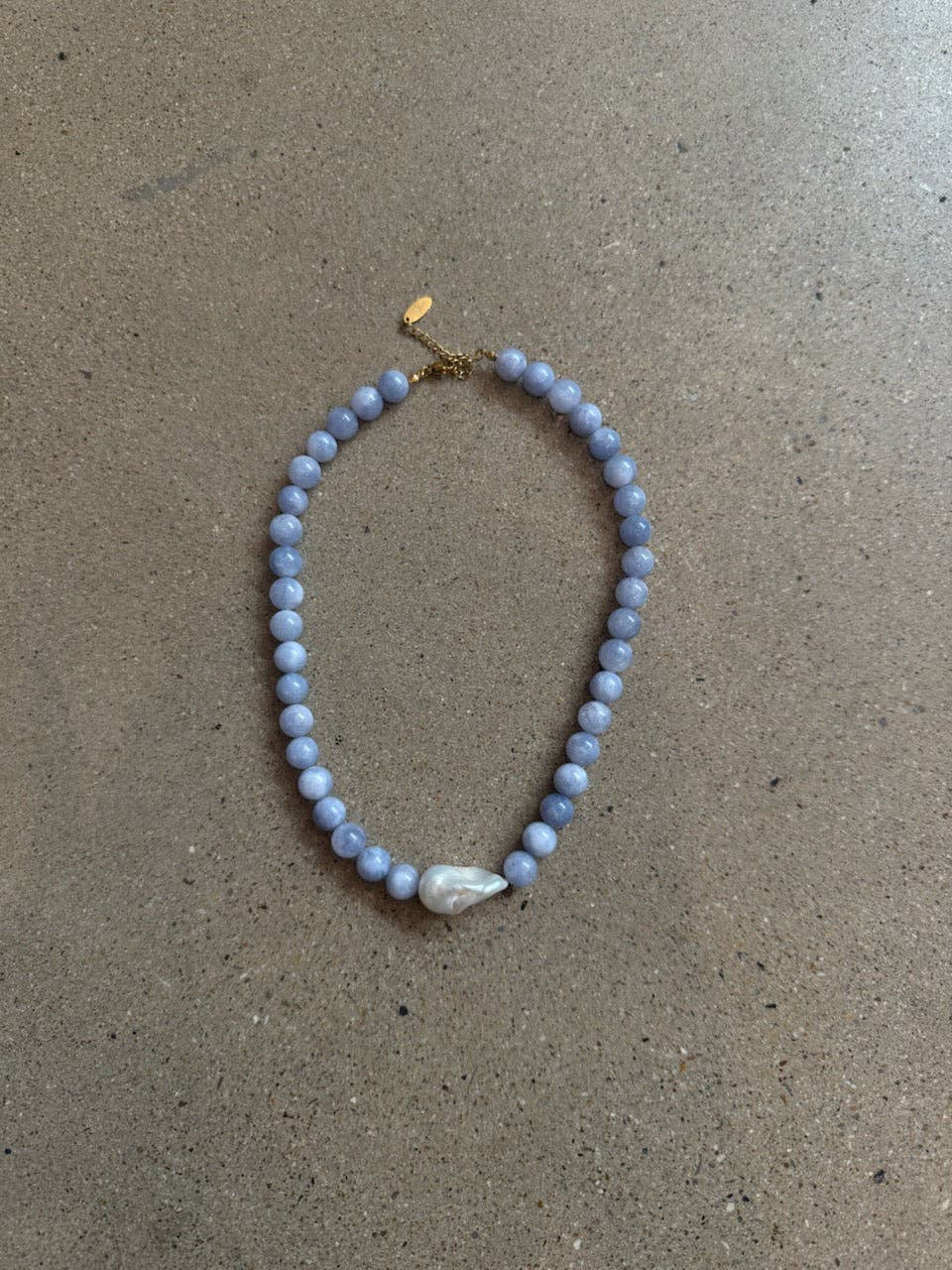 Blue Stone & Freshwater Pearl Necklace
