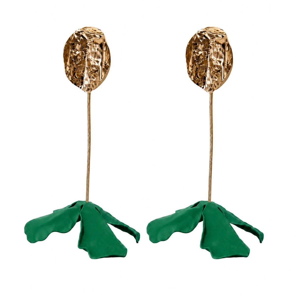 ESTELLE Statement Floral Earrings - Green