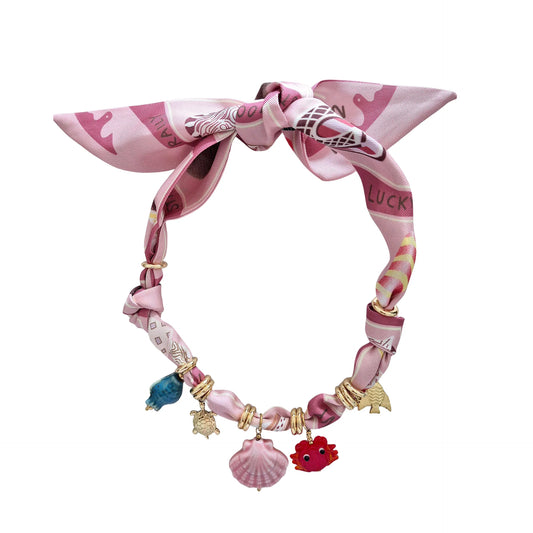 FABRIC NECKLACE - pink