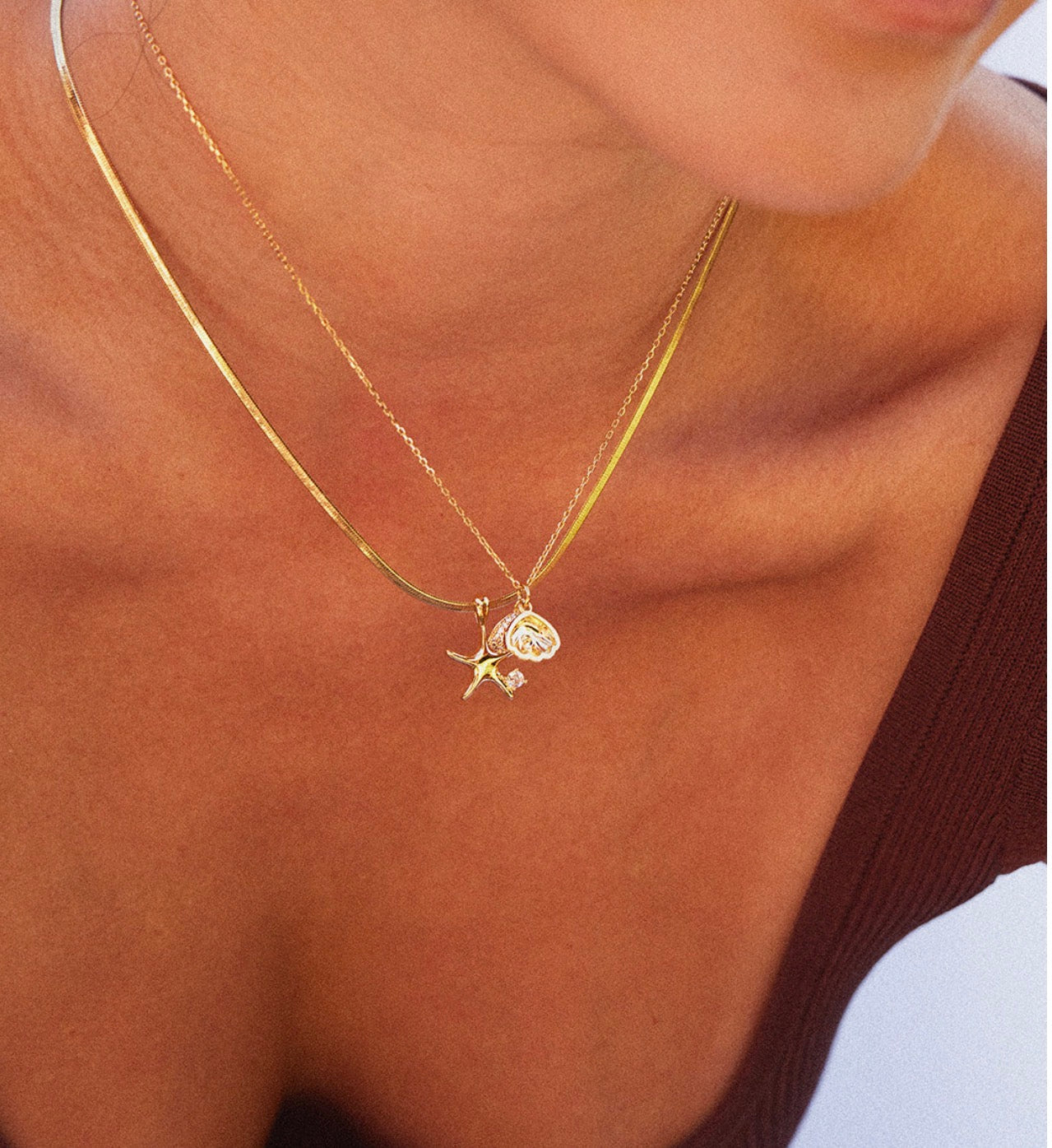 STARFISH SNAKE CHAIN NECKLACE