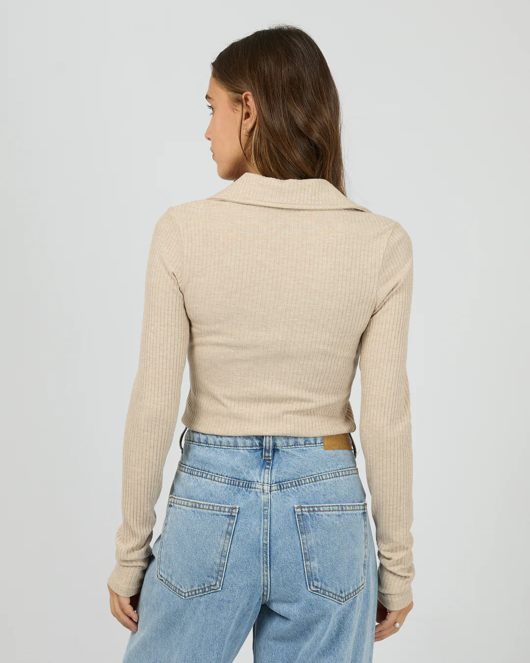 ARIA KNIT LONG SLEEVE TOP OAT