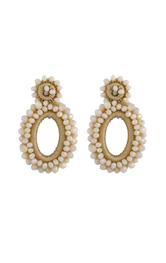 Belle Gold Beaded Statement Earrings