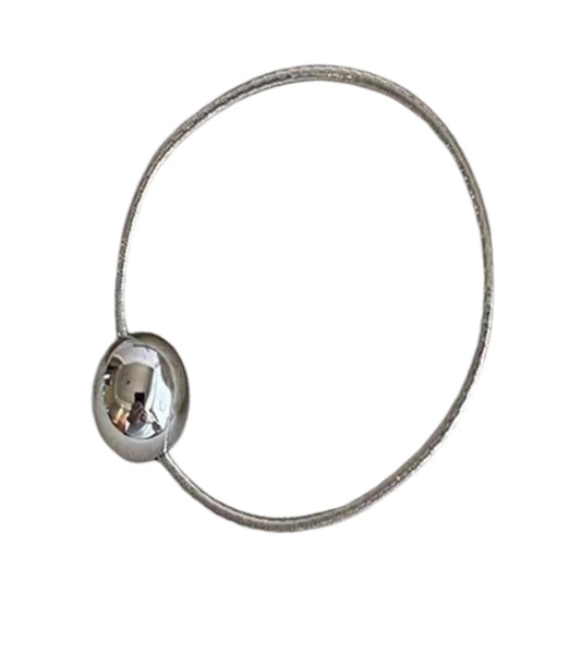 Georgina Silver Elastic Hair Tie