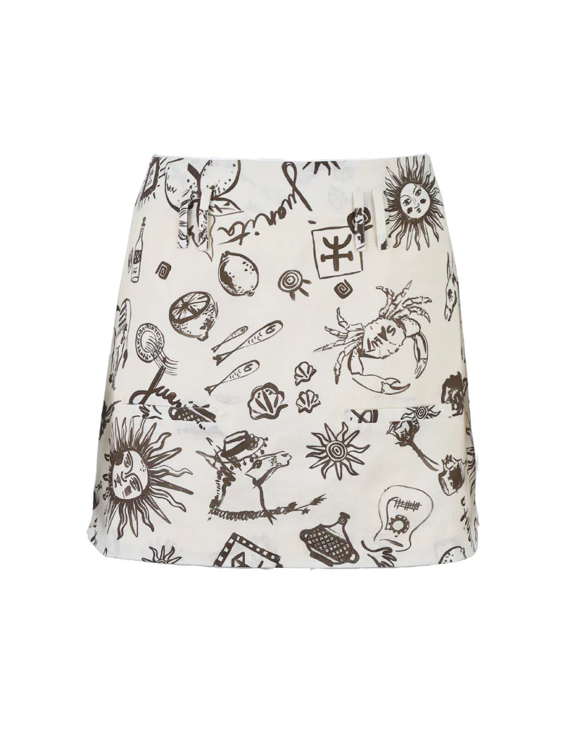 Nacida Skirt Juanita Print Cream