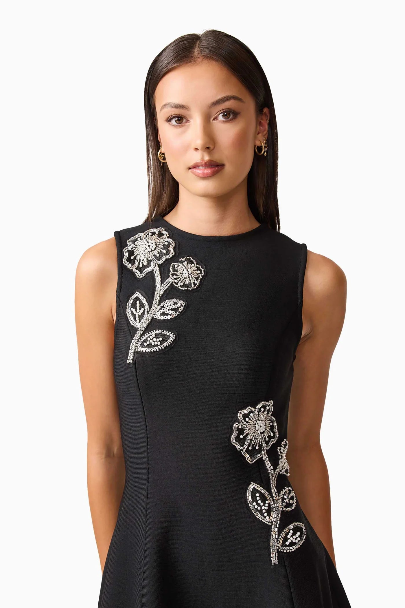 Soleil A-Line Midi Dress - Black