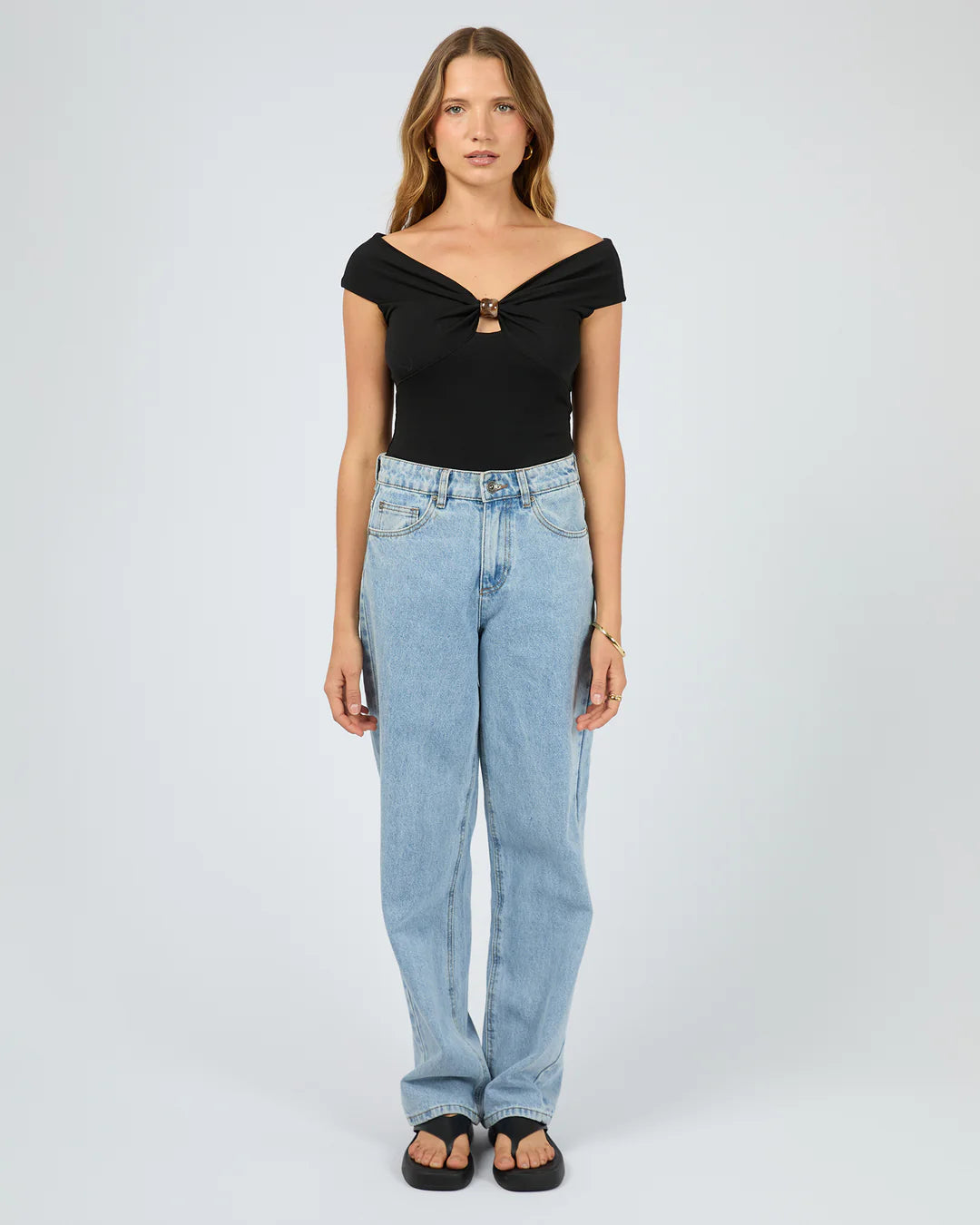 ATLAS OFF SHOULDER TOP BLACK