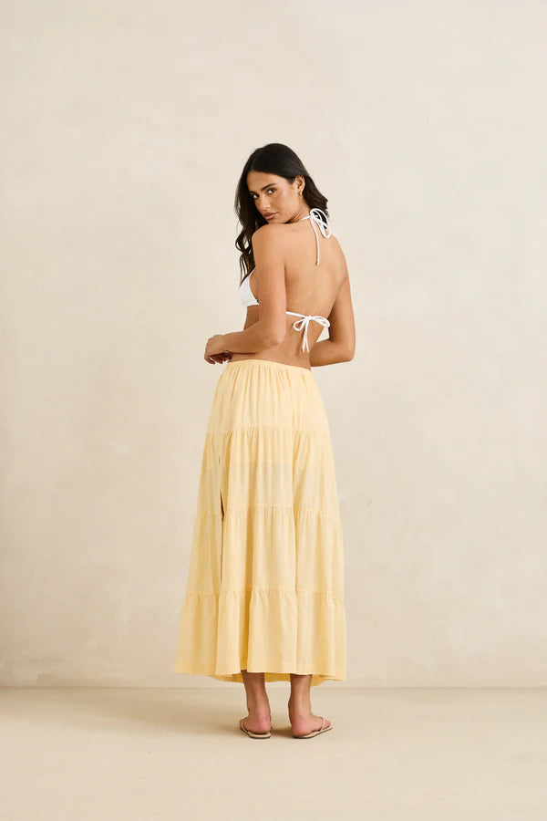 Classic Tiered Maxi Skirt Butter