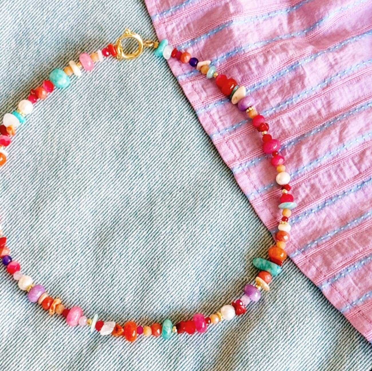 Mixed bead necklace - color mix