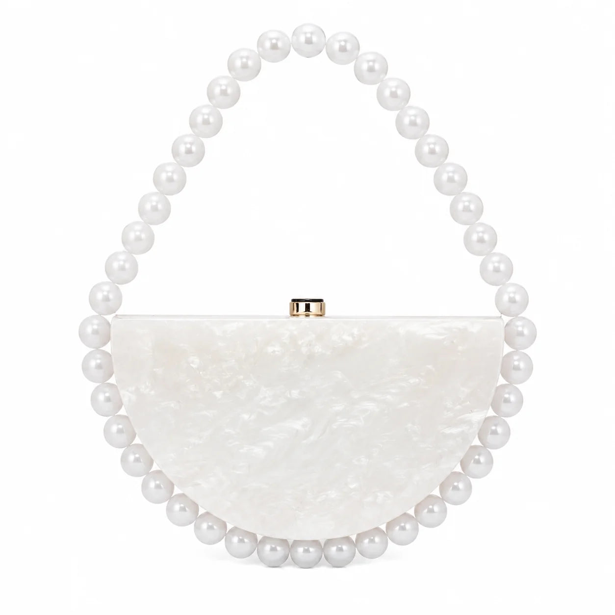 Assorted Acrylic Clutch, White Top Handle