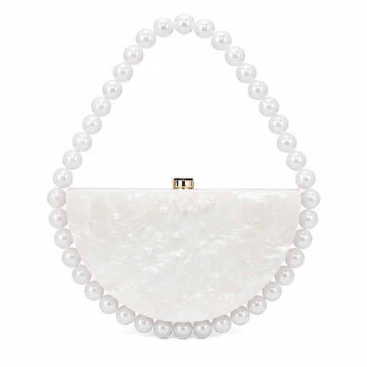 Assorted Acrylic Clutch, White Top Handle