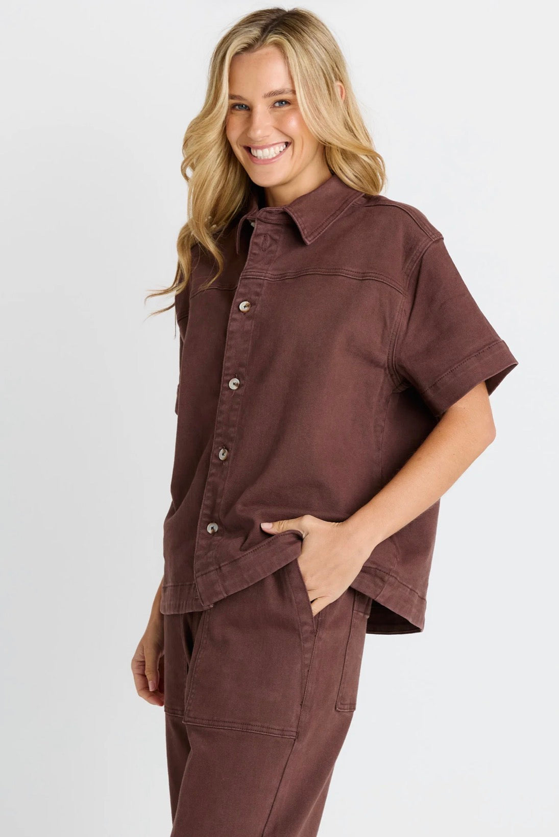 Quinn Cotton Shirt - Chocolate