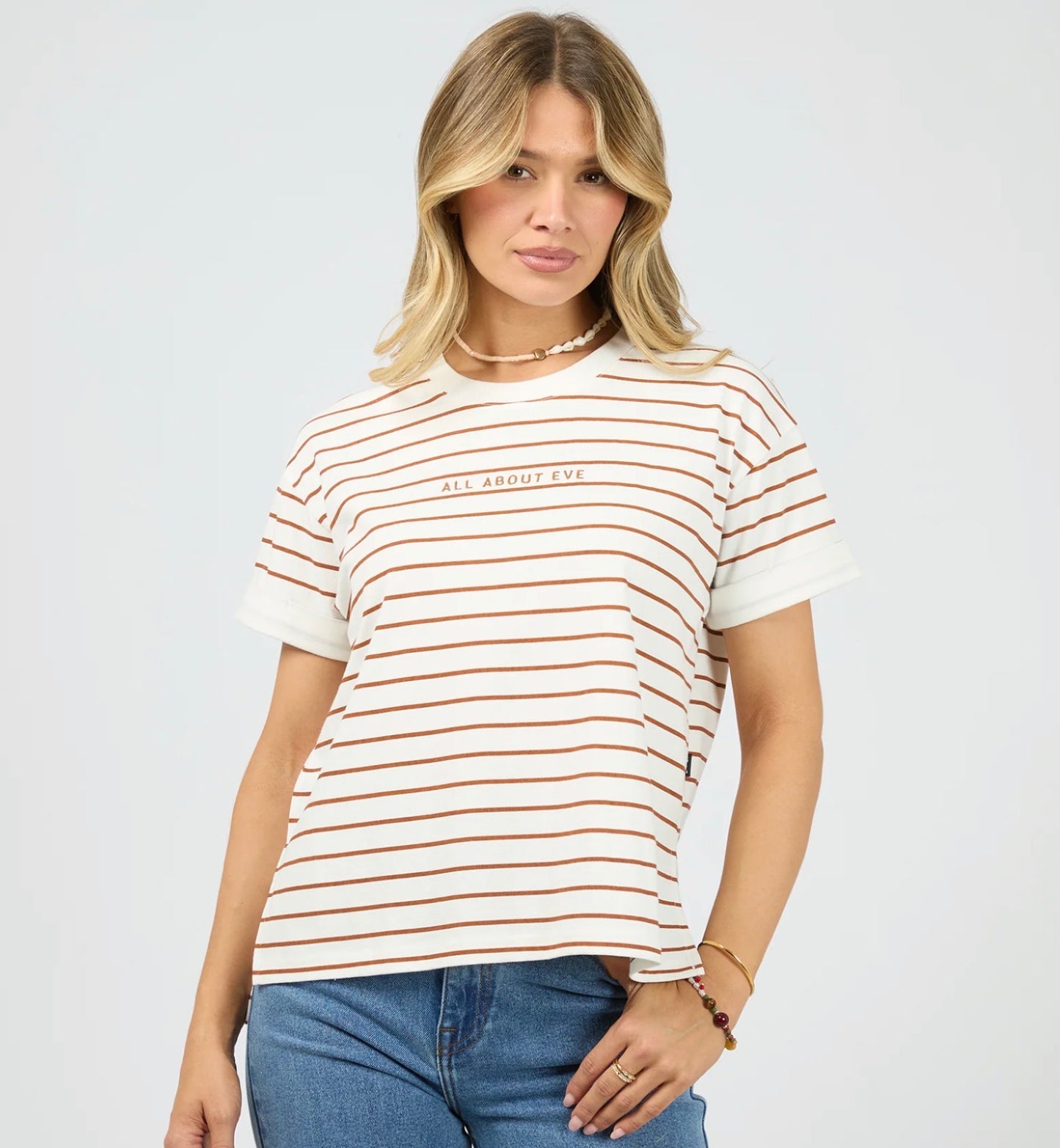 AAE WASHED STRIPE TEE CINNAMON