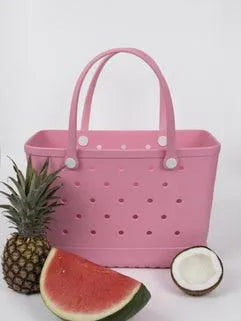 ALOHA VEGAN TOTE BAG - LIGHT PINK - LARGE