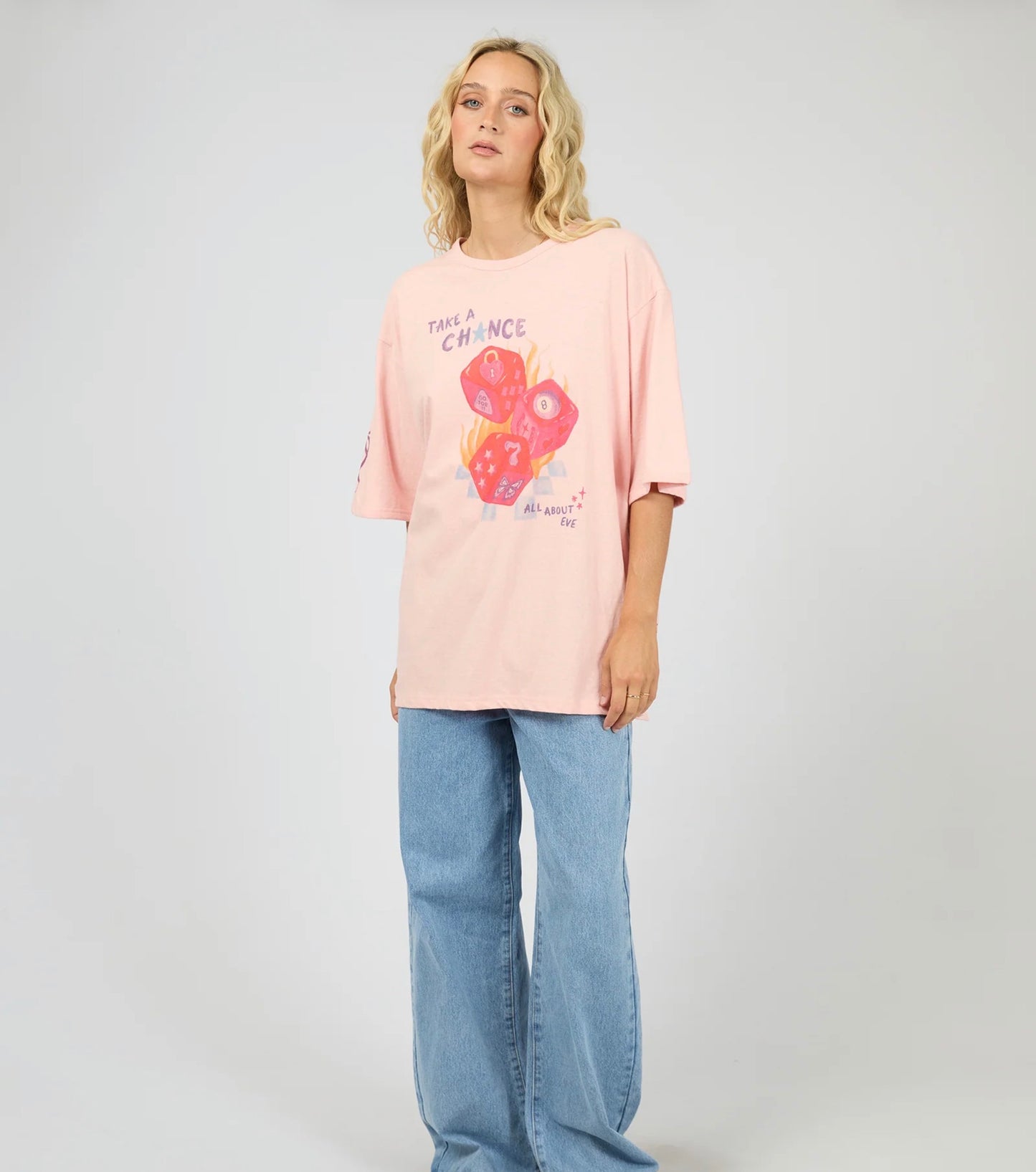 SNAKE EYES OVERSIZED TEE LIGHT PINK