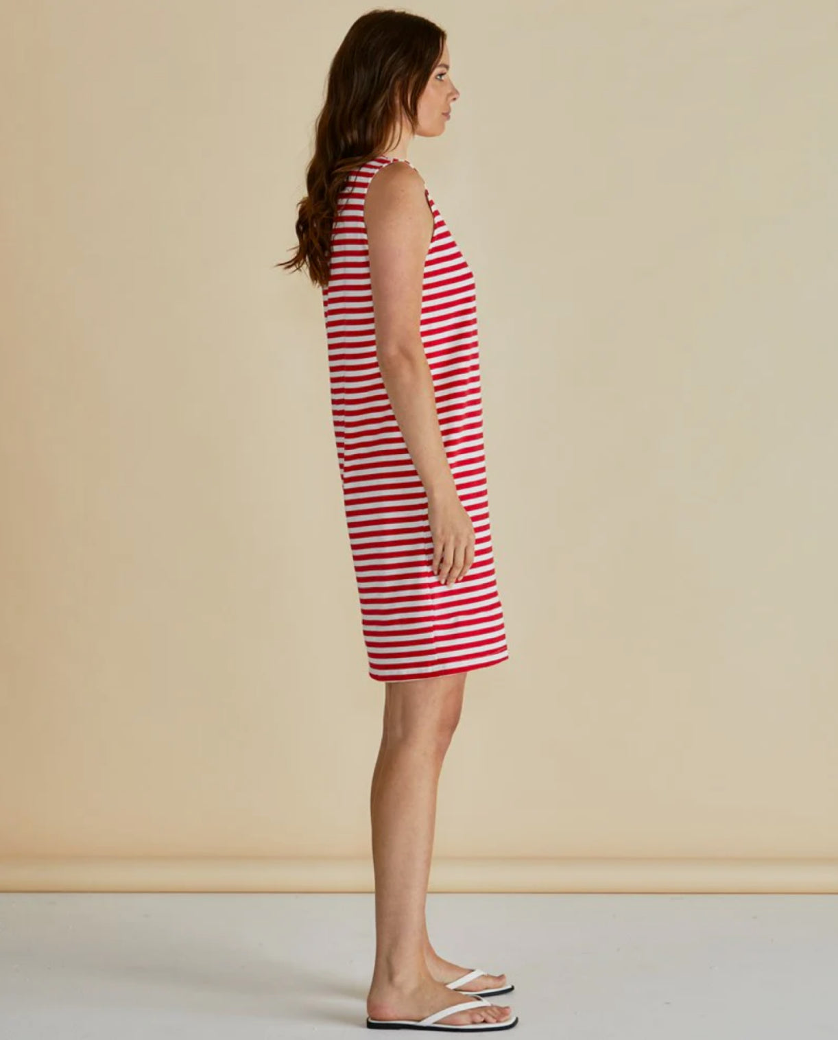 Tia Tank Dress - Red Stripe
